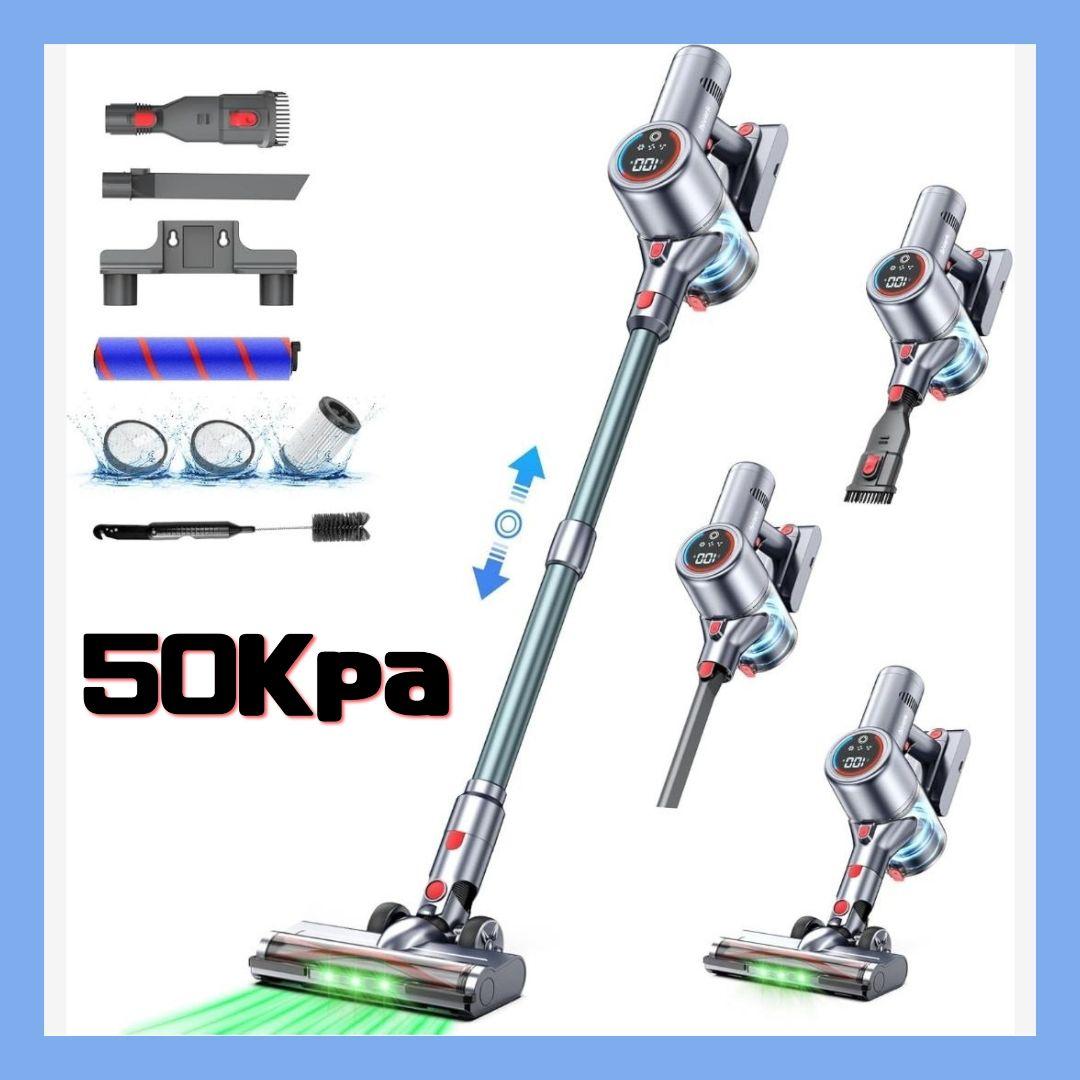 掃除機 コードレス　50Kpa強力吸引＆業界初65分連続稼働　サイクロン式