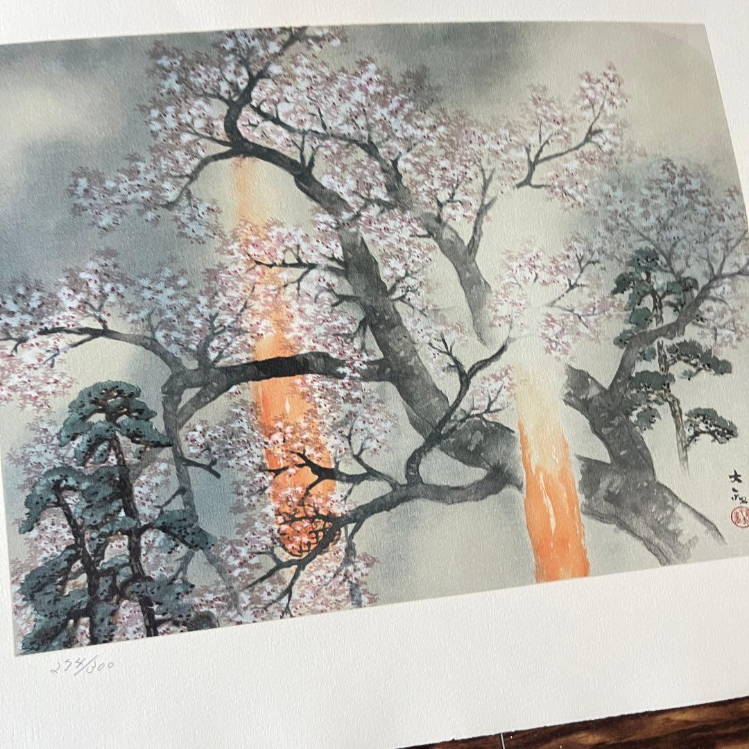 川端龍子 横山大観 川合玉堂「雪月花」額装1点シート2点 リトグラフ　F