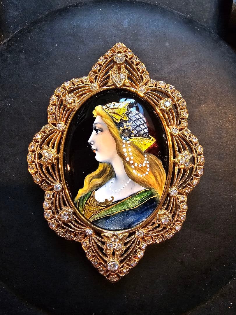 aya梶光夫　エマーユブローチ