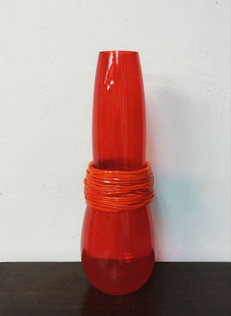 【Luciano Vistosi】MURANO フラワーベース　花瓶 レッド