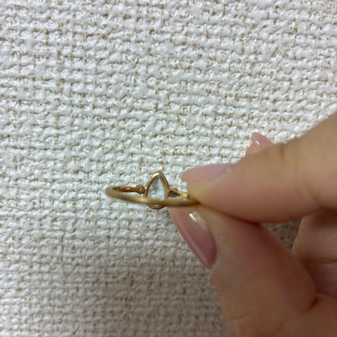 agate アクアマリン ゴールドリング