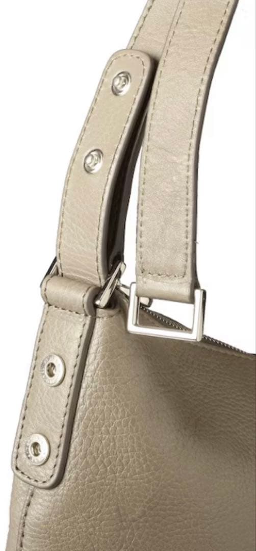 HIROFU (ソーロ)グレーベージュレザーショルダーバッグ M 2WAY 本革