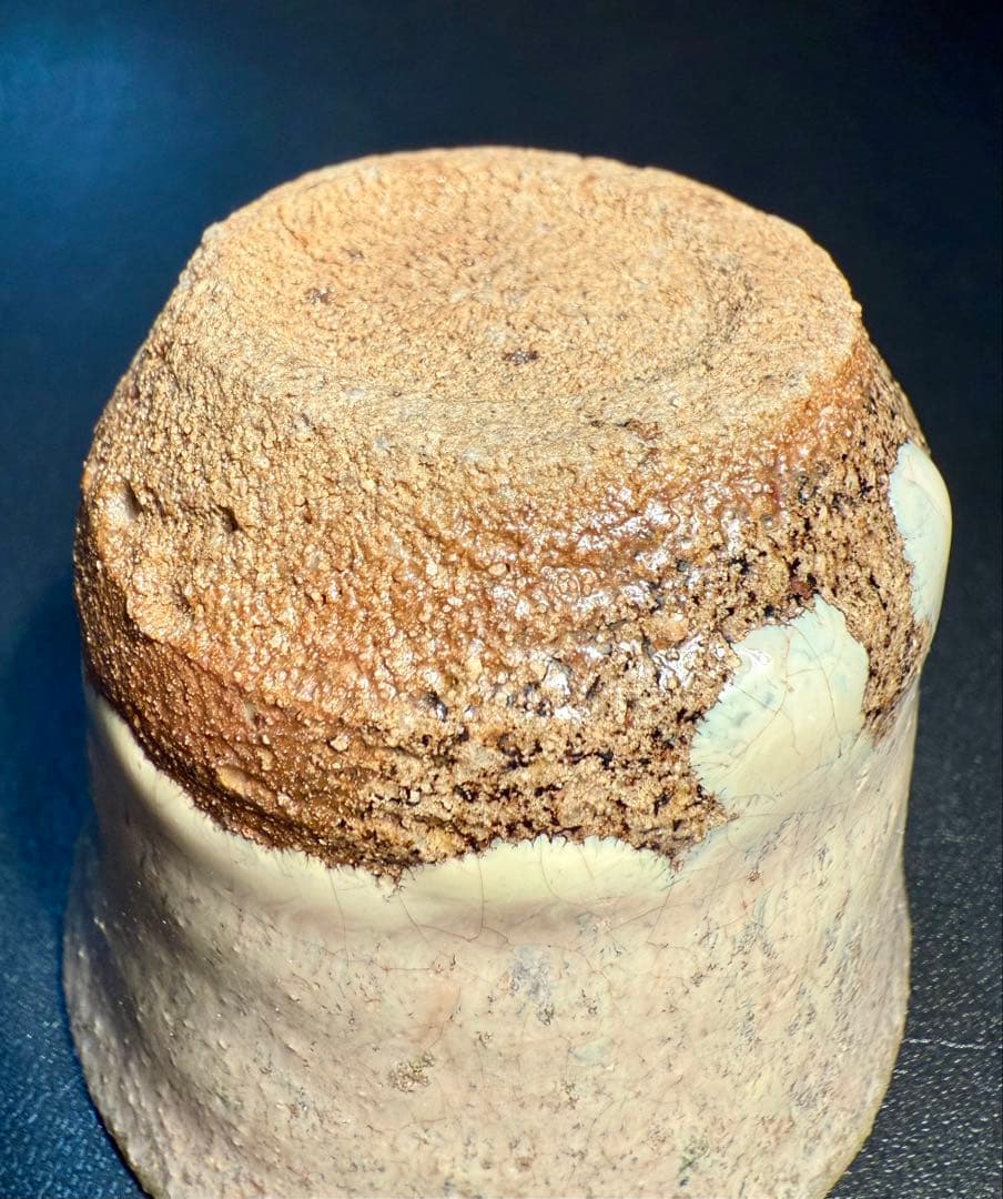 上作　西岡小十　斑唐津ぐい呑共箱、共布