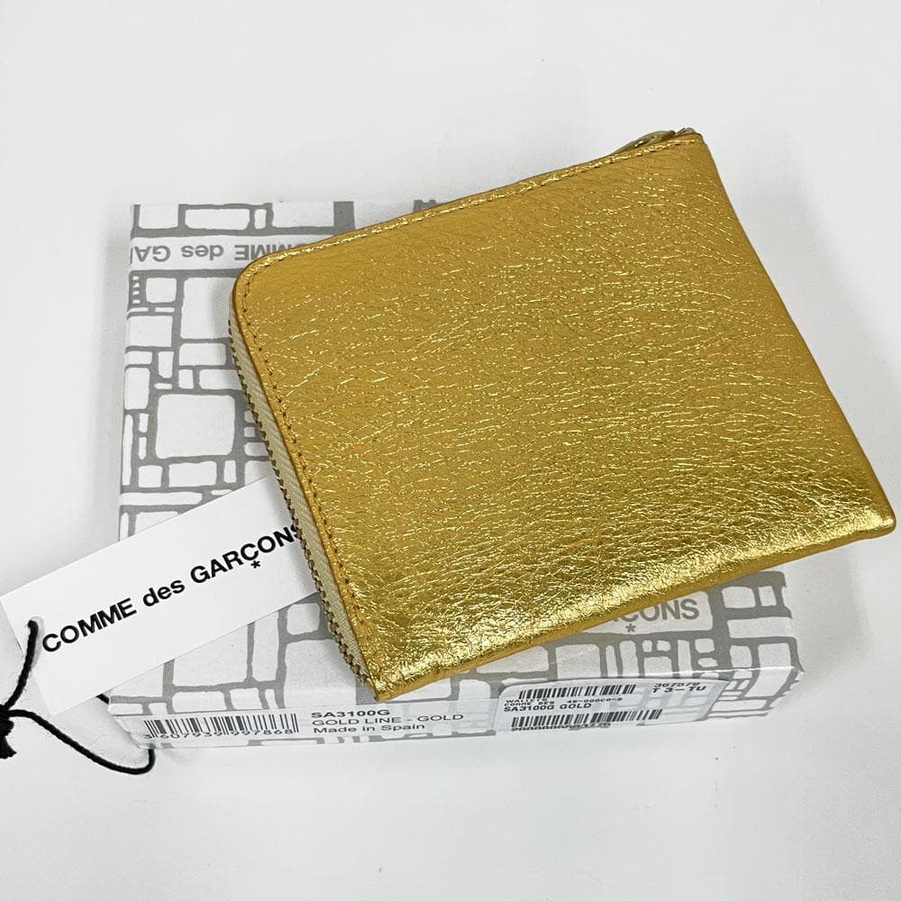 未使用 COMME des GARCONS ギャルソン ゴールド L字 ミニ財布