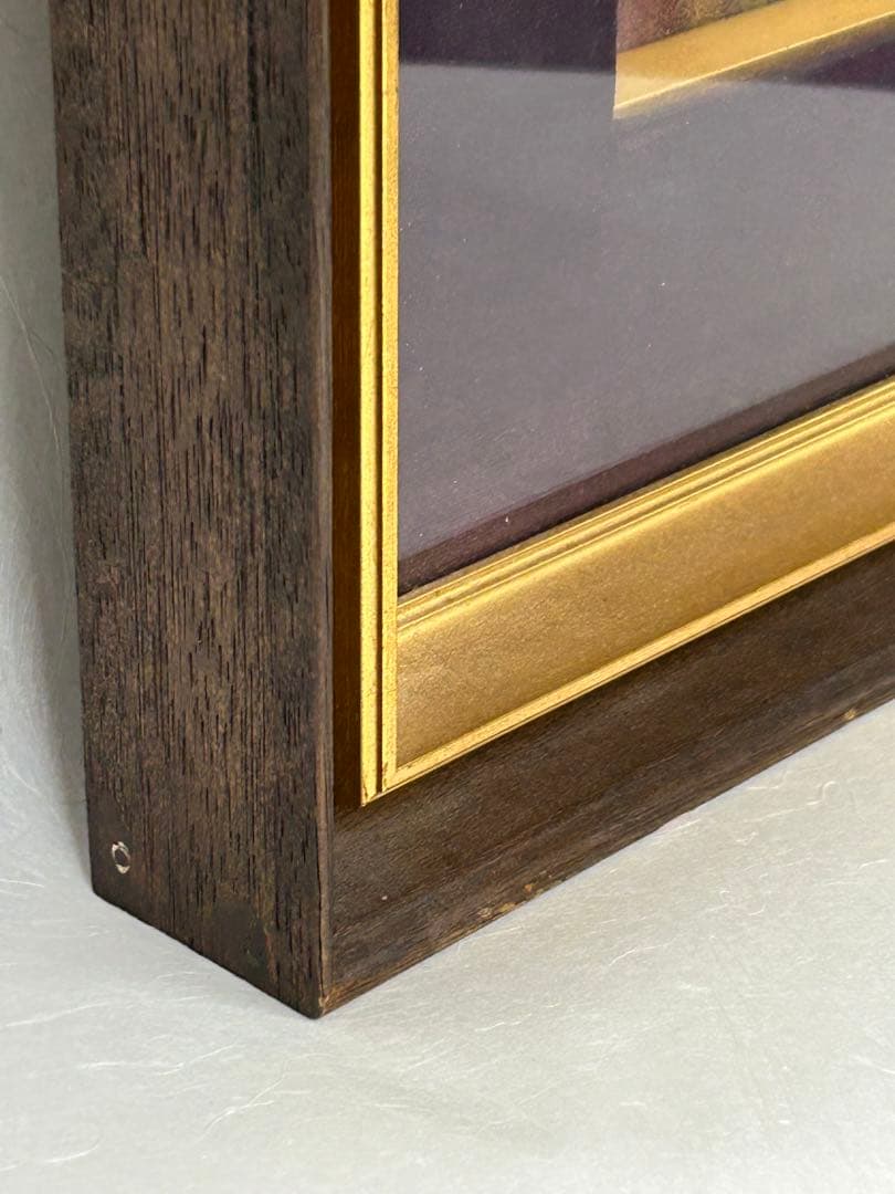 ふくろう　西村雄一　絵画　油彩画　額 美術品