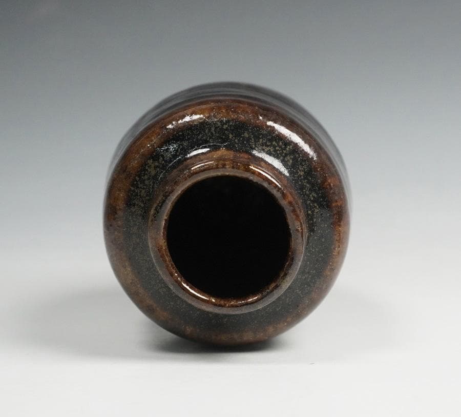 森本陶谷 丹波焼茶入 金剛金襴仕覆 共箱 茶道具