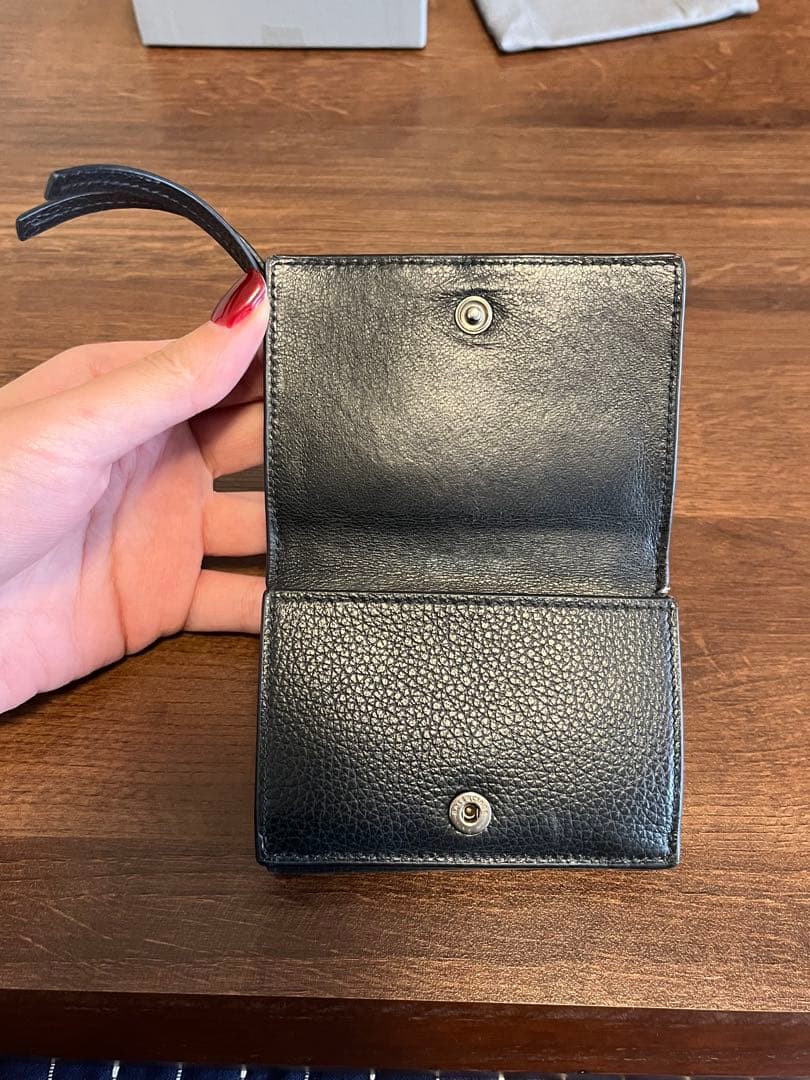 BALENCIAGA ブラック　三つ折り財布　ミニ財布　レザー