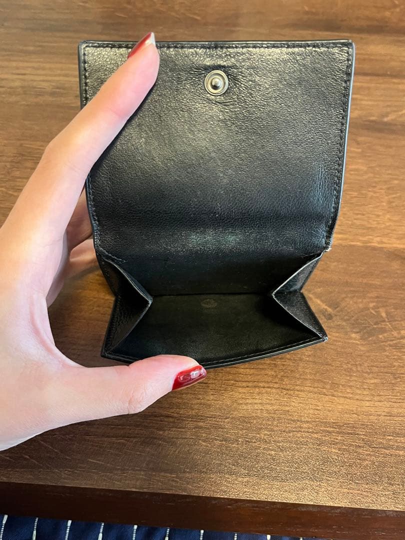 BALENCIAGA ブラック　三つ折り財布　ミニ財布　レザー
