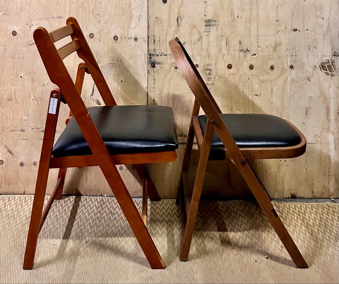 ①折りたたみチェアー2点セット　アクメファニチャー　イモト