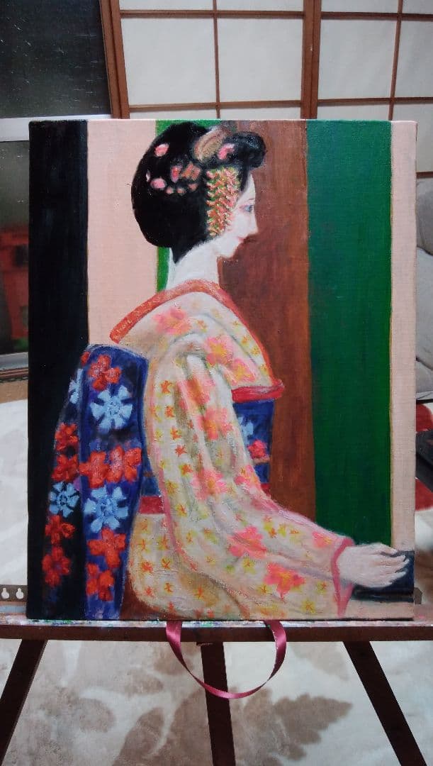 女性の肖像 日本画 カラフル