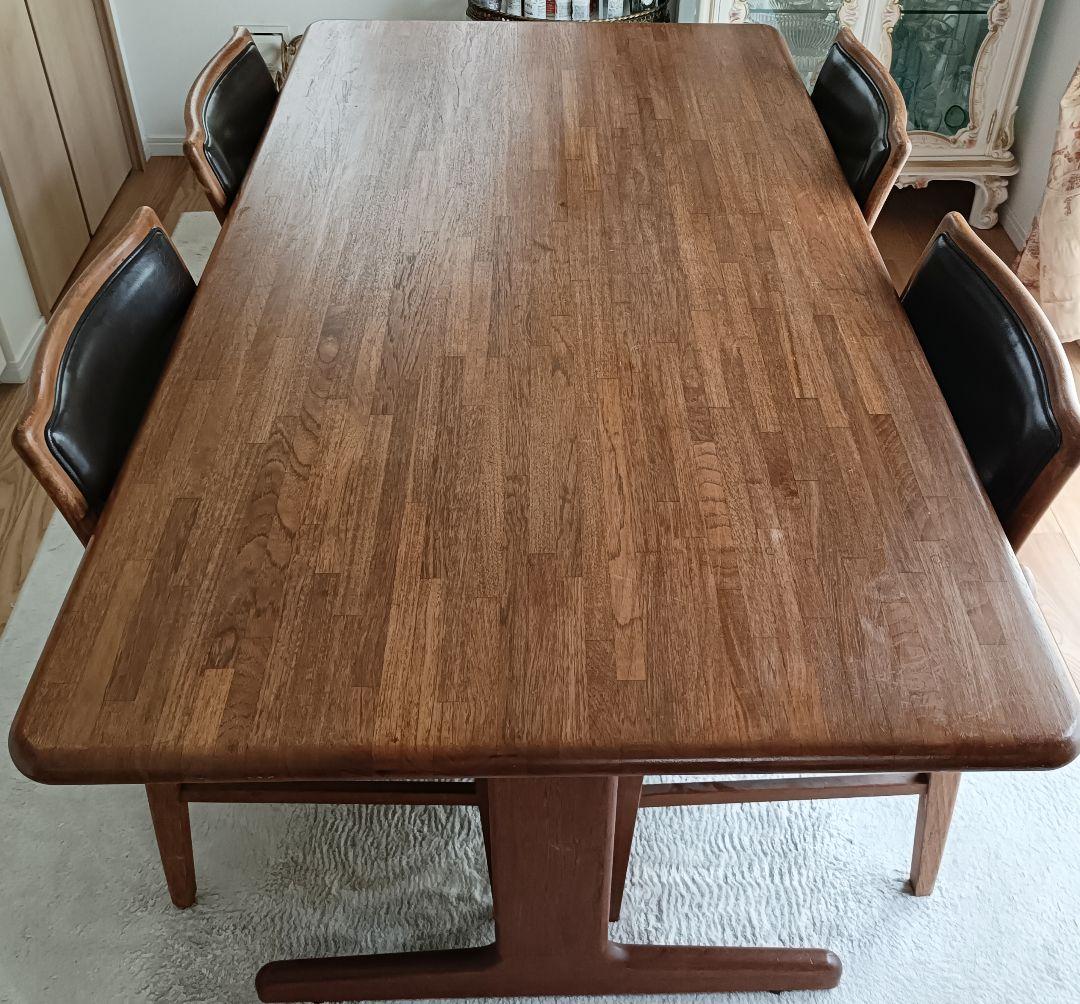 アンティーク　ダイニングテーブル&チェア4脚セット　直接引取りできるかた