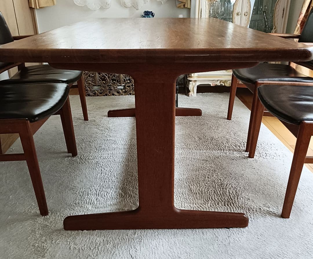 アンティーク　ダイニングテーブル&チェア4脚セット　直接引取りできるかた