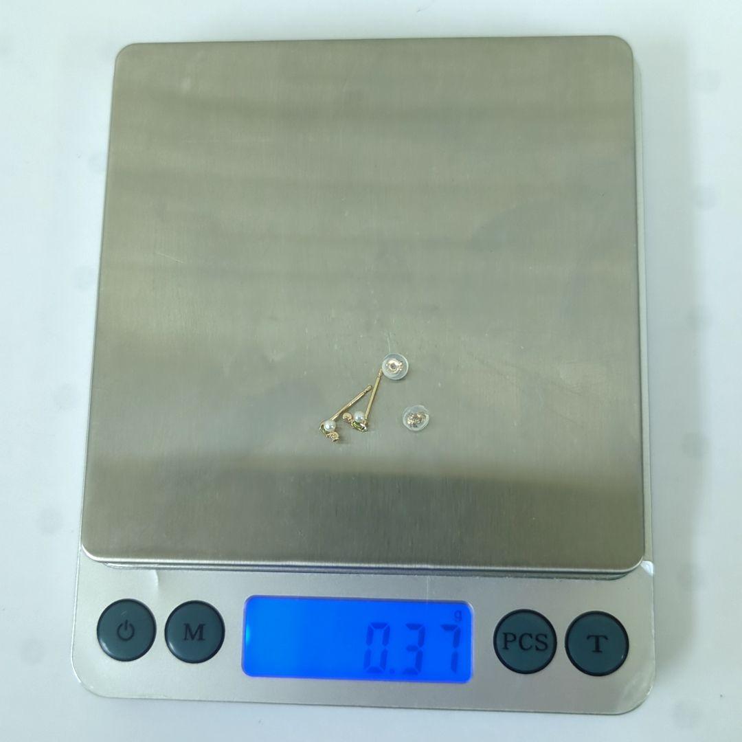 ヨンドシー 4℃ K10 ピアス ライトグリーン クリスタルラインストーンパール