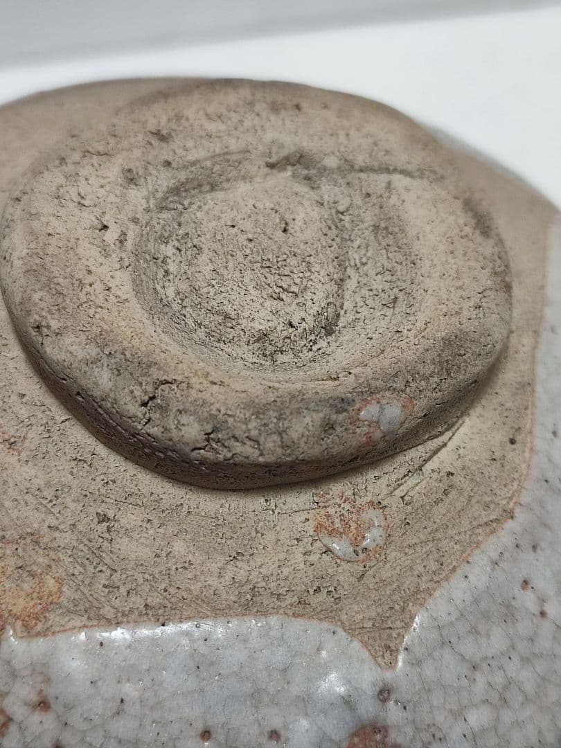 一心作　黒茶碗　絵志野