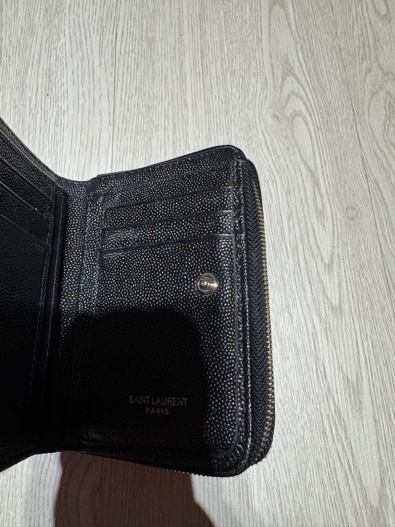 SAINT LAURENT ブラック 二つ折り財布　ysl