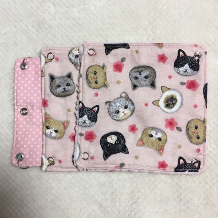 モモンガハウス（猫柄・ピンク）ボアピンク       ポーチ  2000円