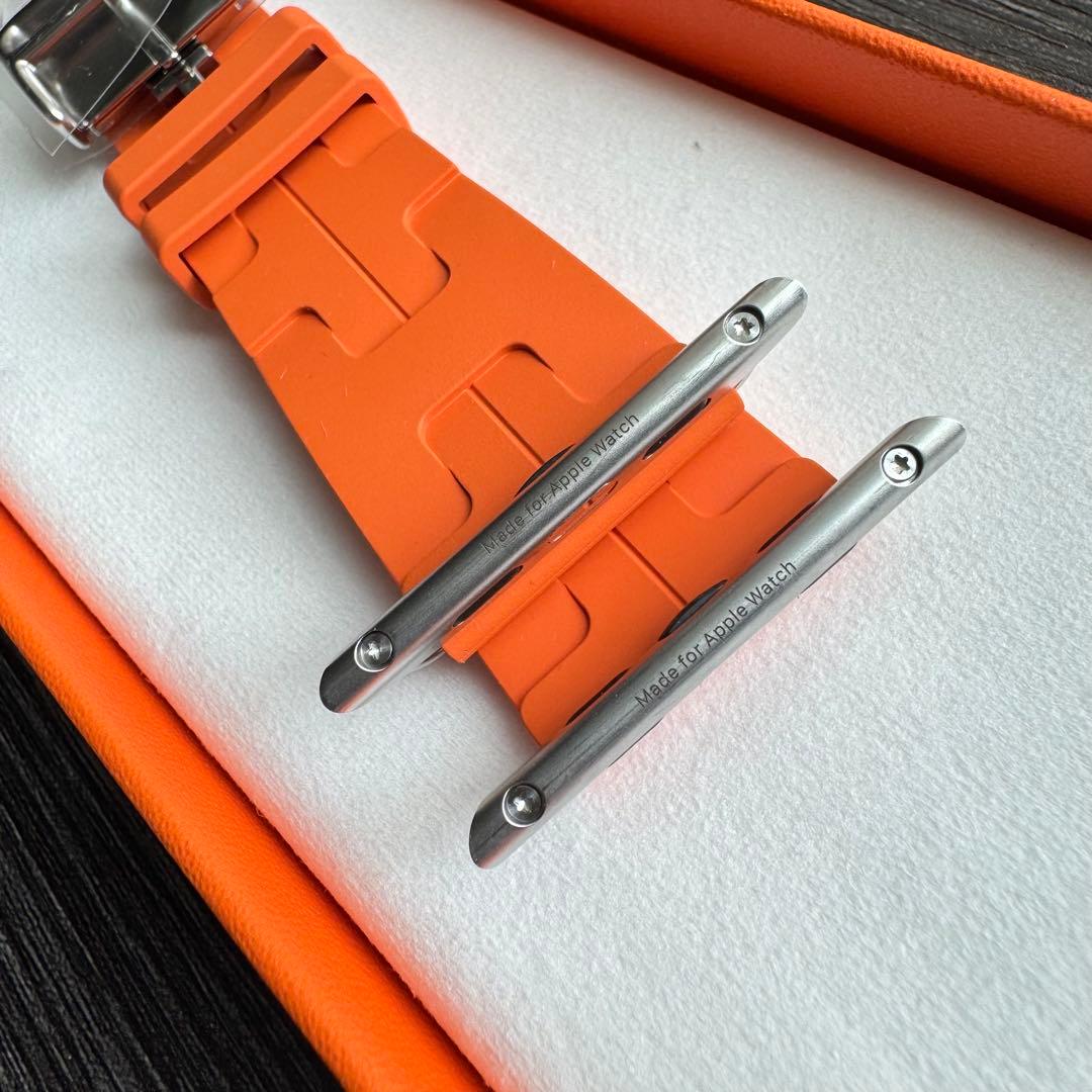 2848 ほぼ未使用　Apple Watch エルメス　オレンジ　キリム　ラバー