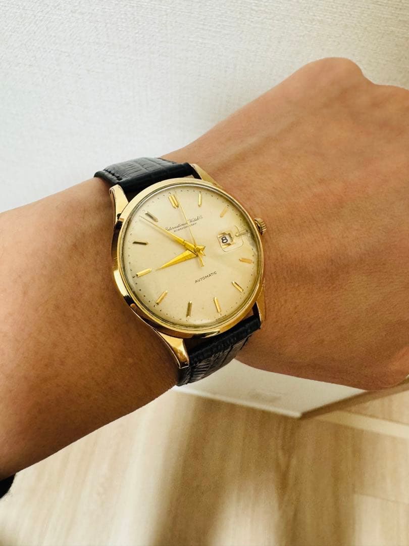 IWC オールドインター自動巻 金張（ゴールドキャップ／いわゆる厚張） デイト