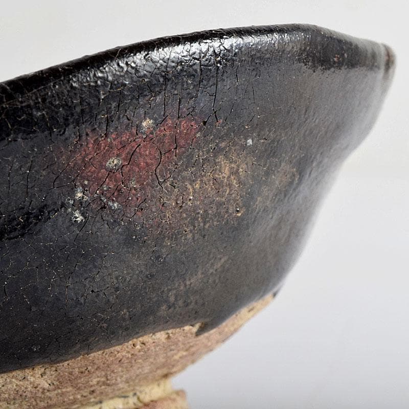 茶道具　楽吉左衛門作　黒楽平茶碗　時代箱　M　R9349