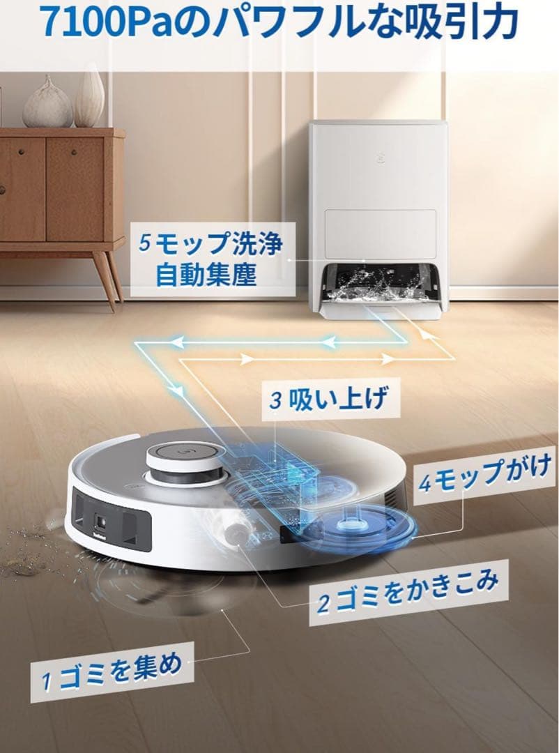 新品 ロボット掃除機 モップ自動洗浄 ECOVACS DEEBOT