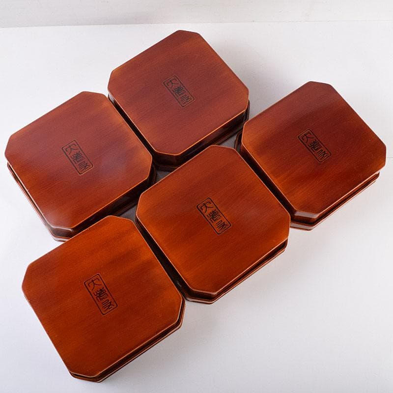 塗師　木村表恵作　木製漆器　大徳寺重　四方五段重箱　共箱　V　R8911H