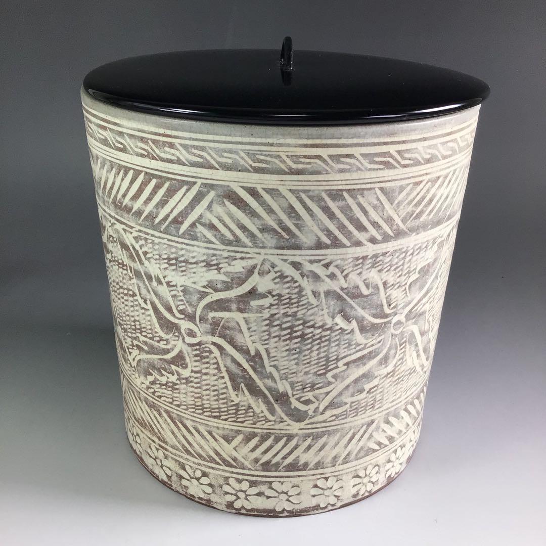 Ｒ９　水指　『趙誠主造』『御本三島』『一重口水指』　共箱　茶道具