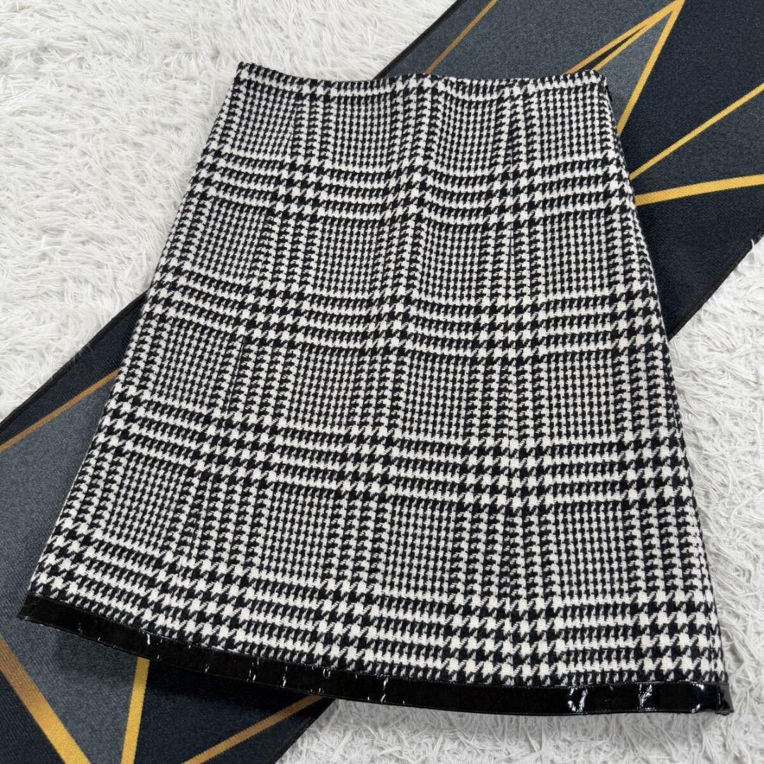 クリスチャンディオール スカート サイドジップ XL ウール 羊革 2018年