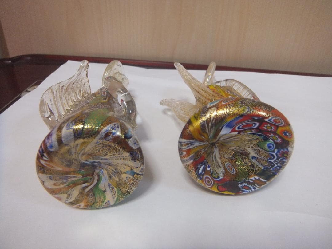ベネチアングラス、飾り物、天使、ペアー