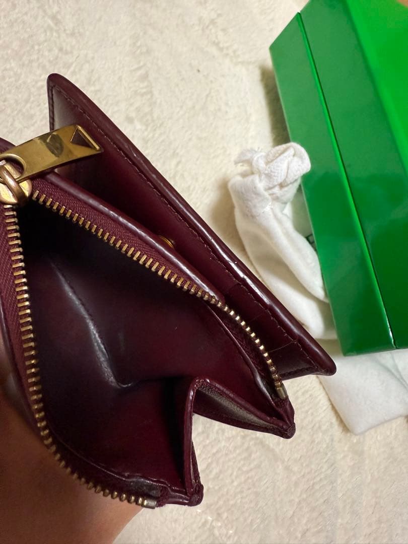 BOTTEGA VENETA バーガンディ 二つ折り財布