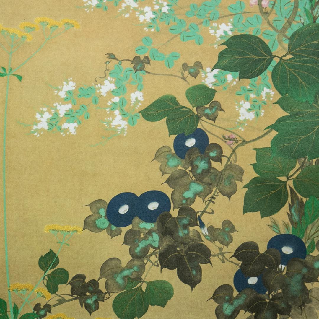 掛軸-1744　酒井抱一　七草図　印刷工芸作品