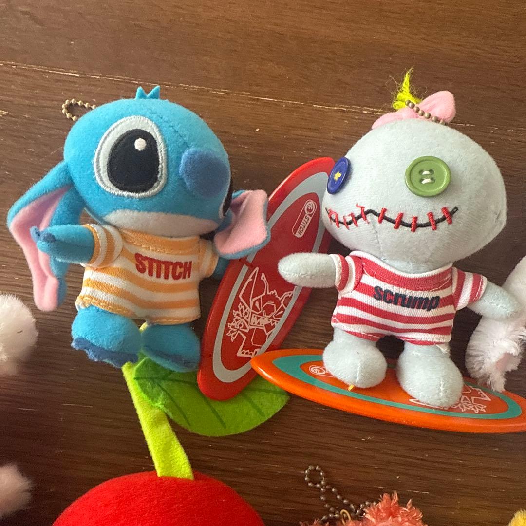 スティッチ エンジェル スクランプ ボールチェーンキーホルダー 平成レトロ