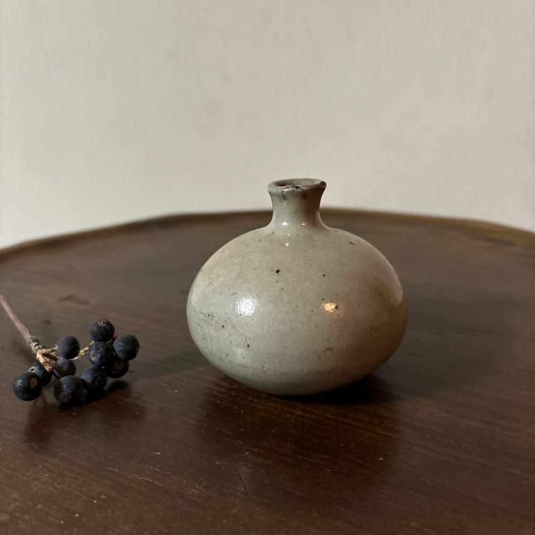 古丹波　白丹波油壷　江戸時代 小壺 花器 酒器 民藝 検:白洲正子　李朝 粉引