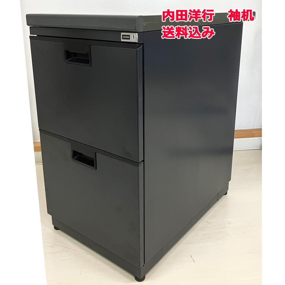 #2876　UCHIDA　袖机　サイドデスク　脇机　内田洋行　ホワイト系天板