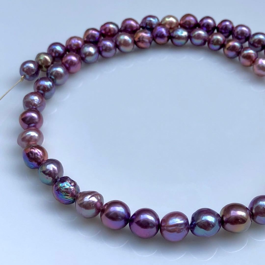 土下座チョコレートバロックパール　マルチカラー ネックレス連材BEN782