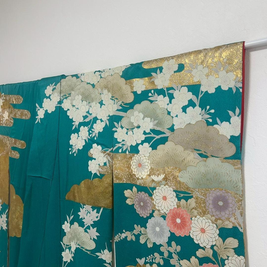 KP1755 振袖 身丈153cm 正絹 着物 成人式