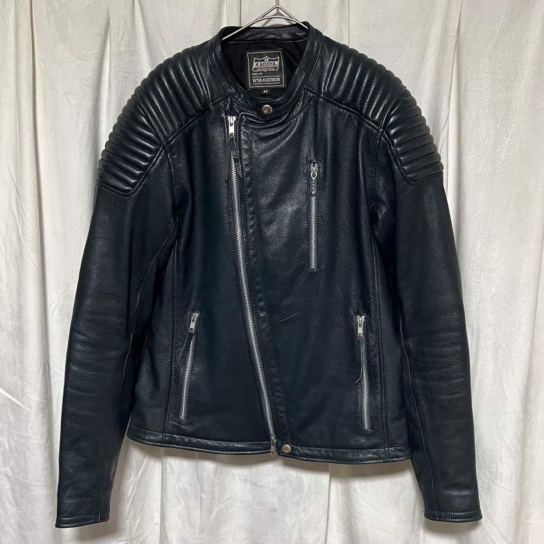 b*g様 【未使用】KADOYA FENNEL レザージャケット　ネイビー　バイ