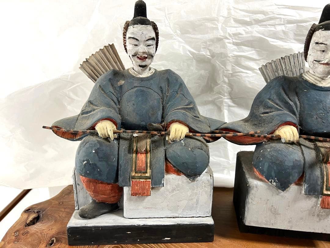 木彫　人形　2体