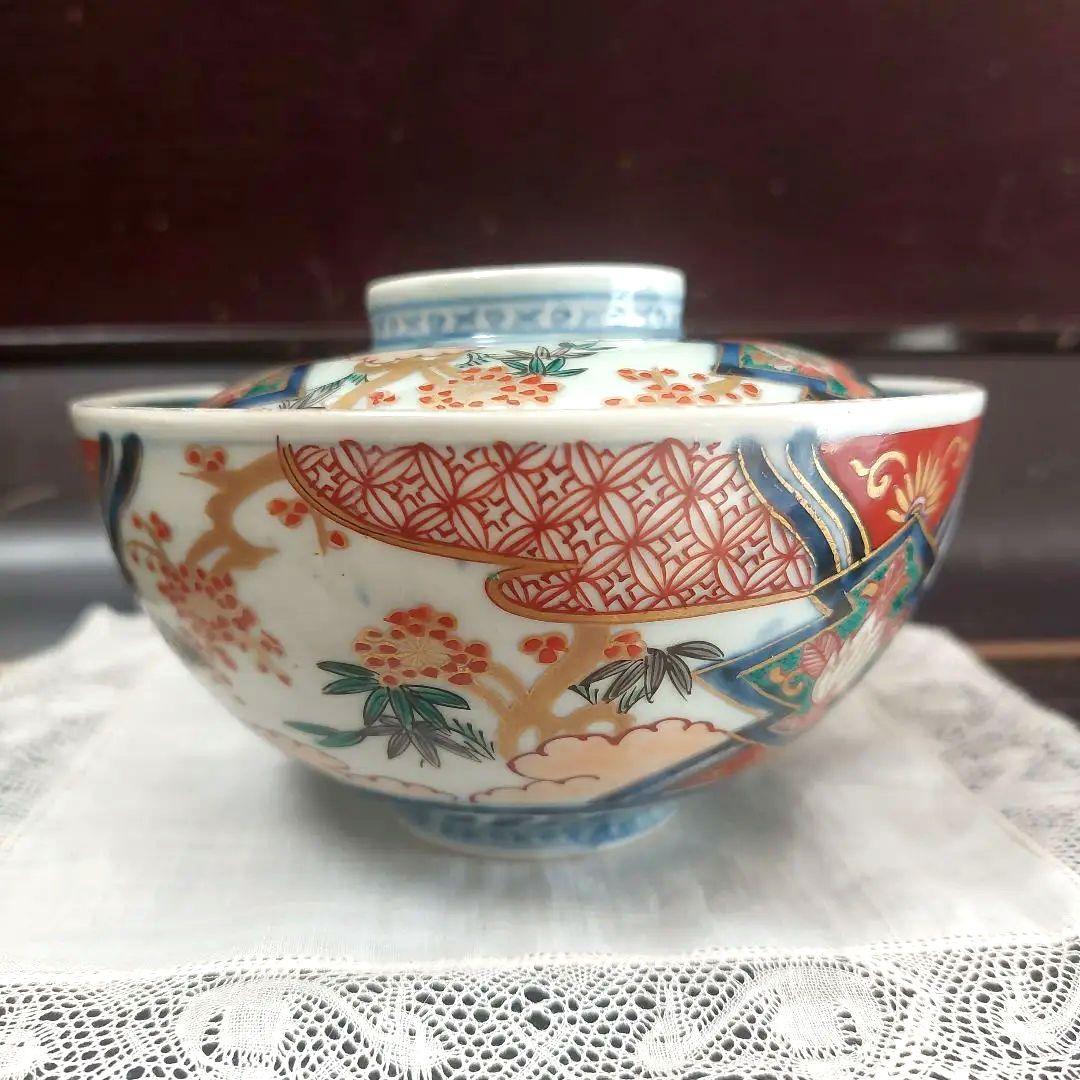 冨長貴春　蓋物2客　蓋付き茶碗 お茶碗 吸物碗 飯碗 アンティーク 骨董