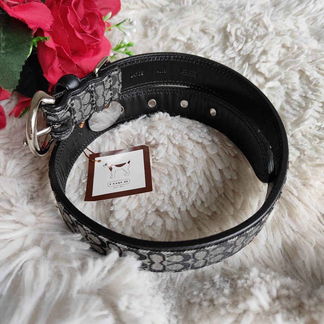 新品　コーチ　COACH　犬　首輪　中型犬　大型犬　ラージサイズ　シグネチャー