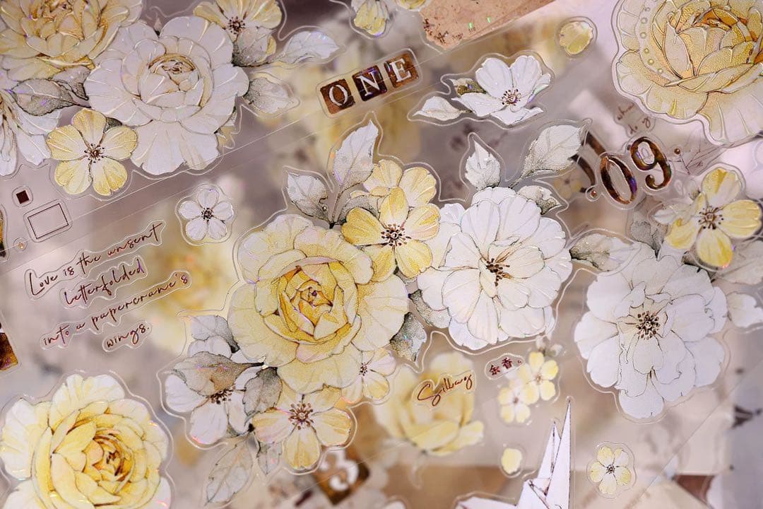 ⭐️SALE⭐️小白家文創《黄玫瑰》海外マスキングテープ マステ 【2745】