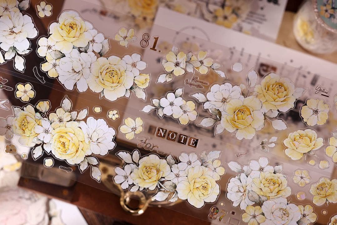 ⭐️SALE⭐️小白家文創《黄玫瑰》海外マスキングテープ マステ 【2745】