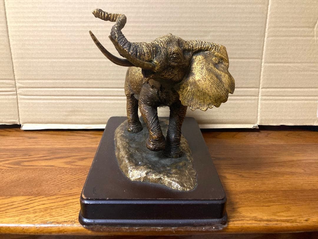 80年代 ビンテージ アンソニー・ジョーンズ ゴールデンエレファント ブロンズ像
