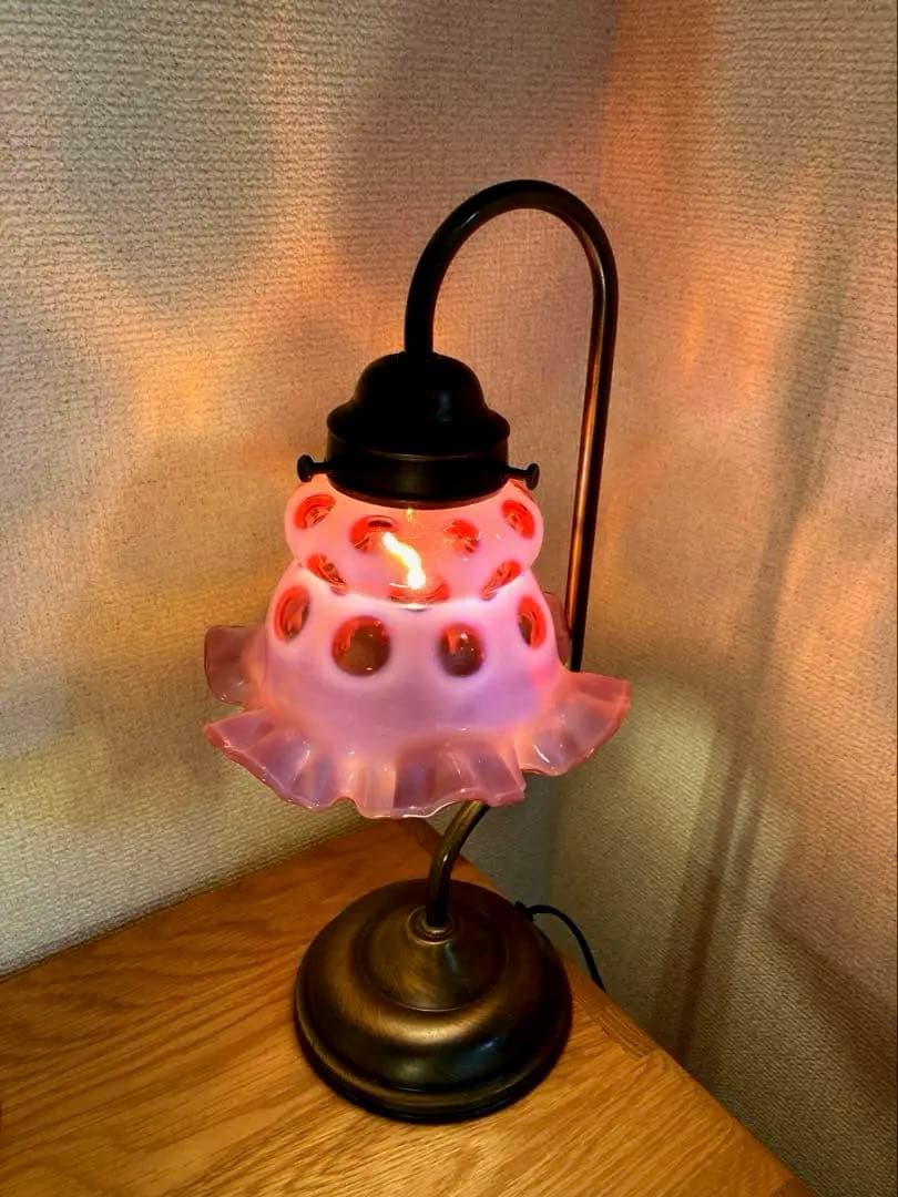 （専用）フェントン　1940年　オパールセント　ランプシェード　ドット