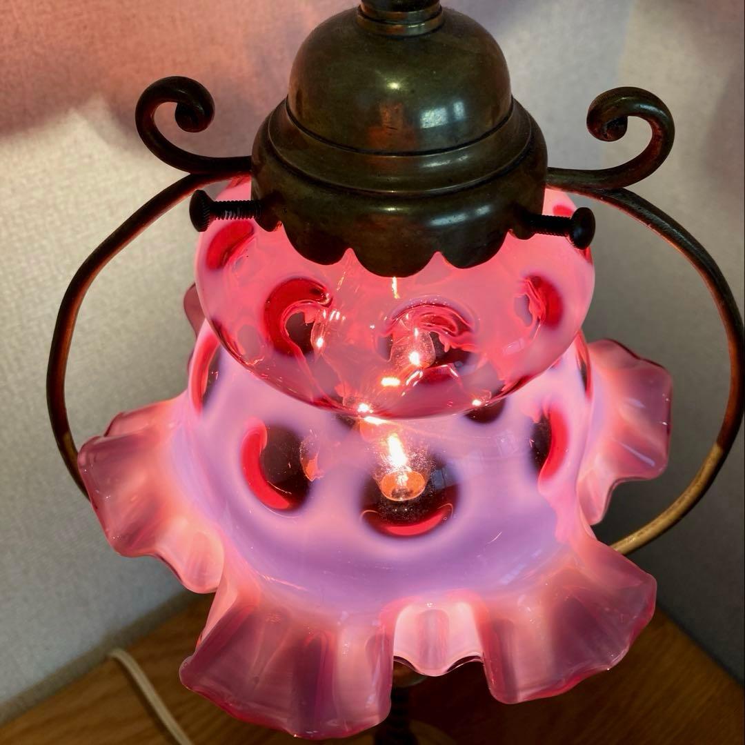 （専用）フェントン　1940年　オパールセント　ランプシェード　ドット