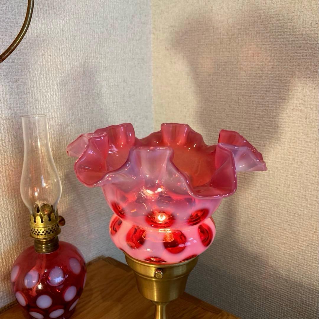 （専用）フェントン　1940年　オパールセント　ランプシェード　ドット