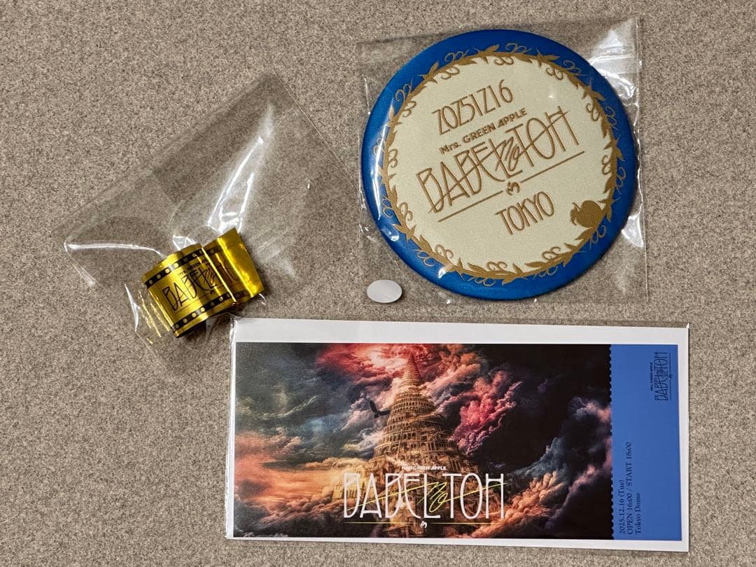 ミセス バベルの塔RingoJamシート特典グッズ12/16東京ドーム銀テ1本付