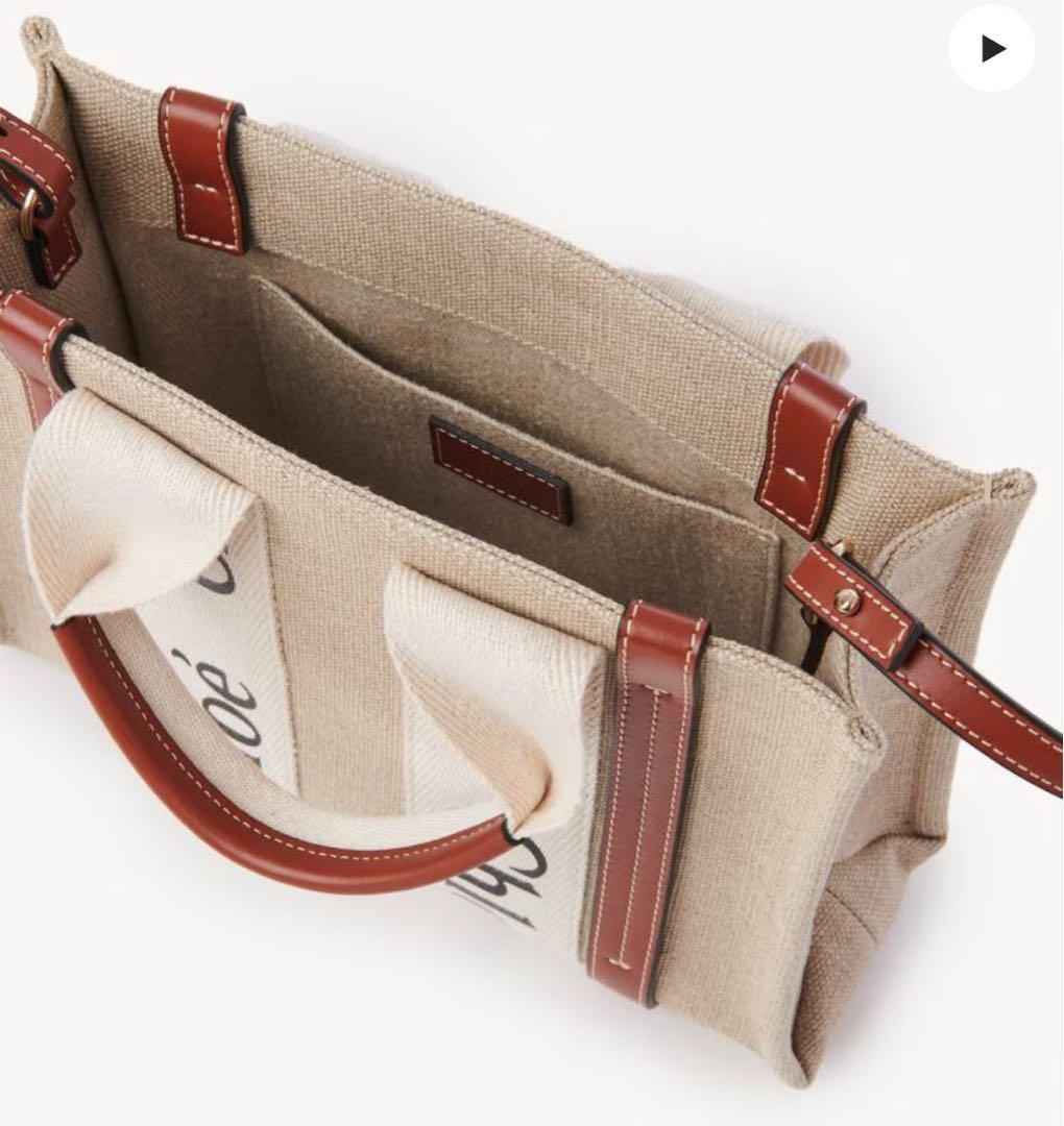 ✨美品✨Chloe リネン製WOODYスモールトートバッグ 正規品 即購入OK