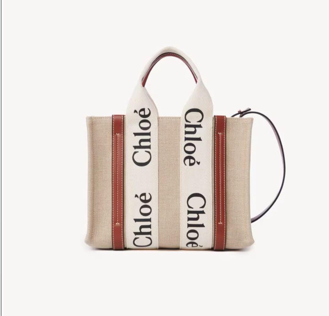 ✨美品✨Chloe リネン製WOODYスモールトートバッグ 正規品 即購入OK