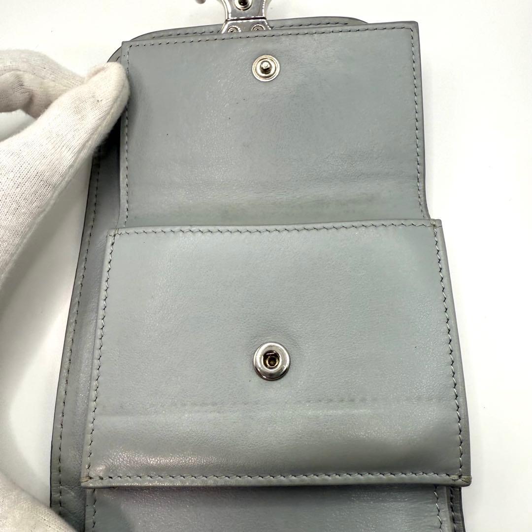 セリーヌCELINE トリオンフ スモールトリフォールド 3つ折り財布 グレー