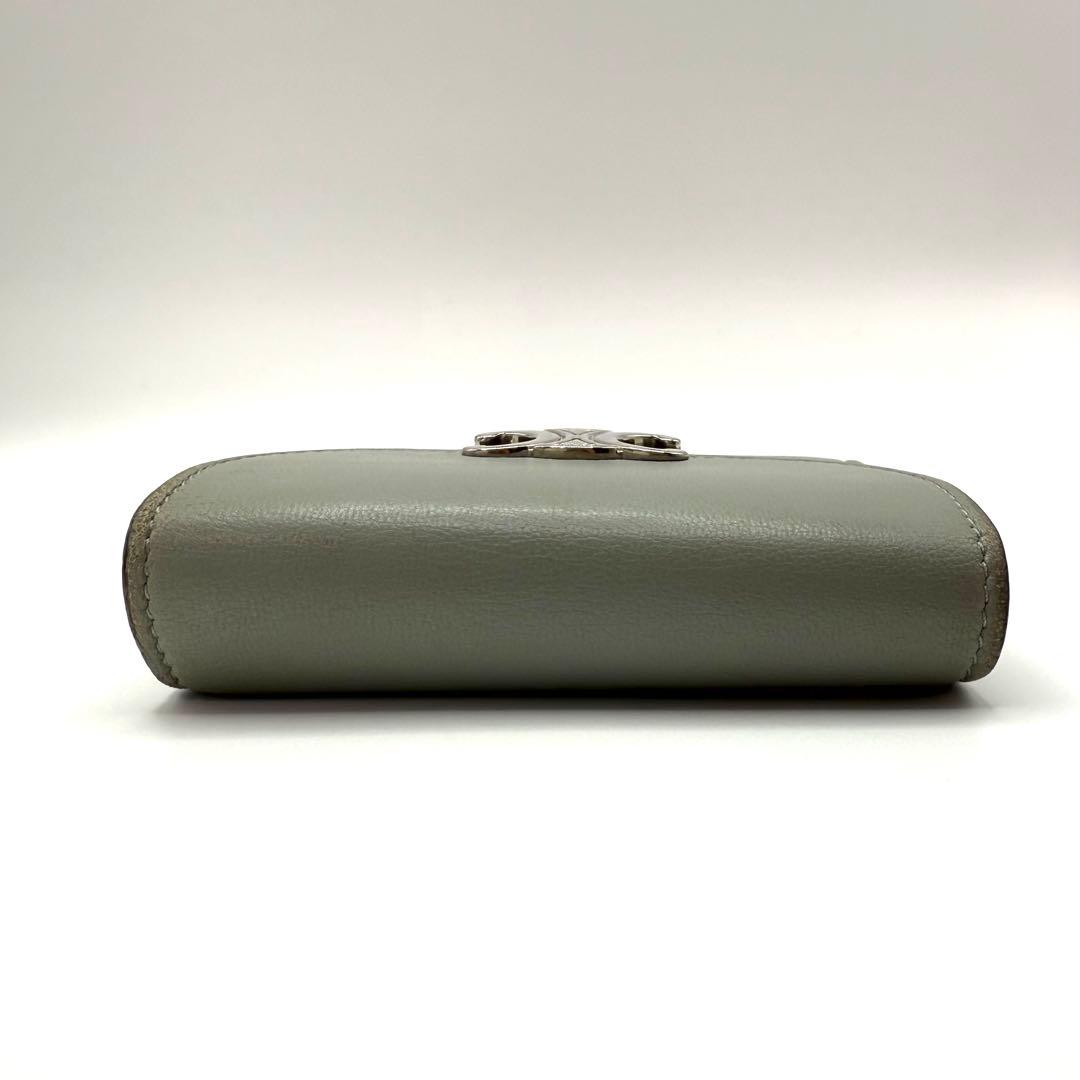 セリーヌCELINE トリオンフ スモールトリフォールド 3つ折り財布 グレー